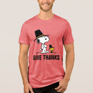 T-shirt En Tri-matière cacahuètes   Snoopy & Woodstock Pilgrim