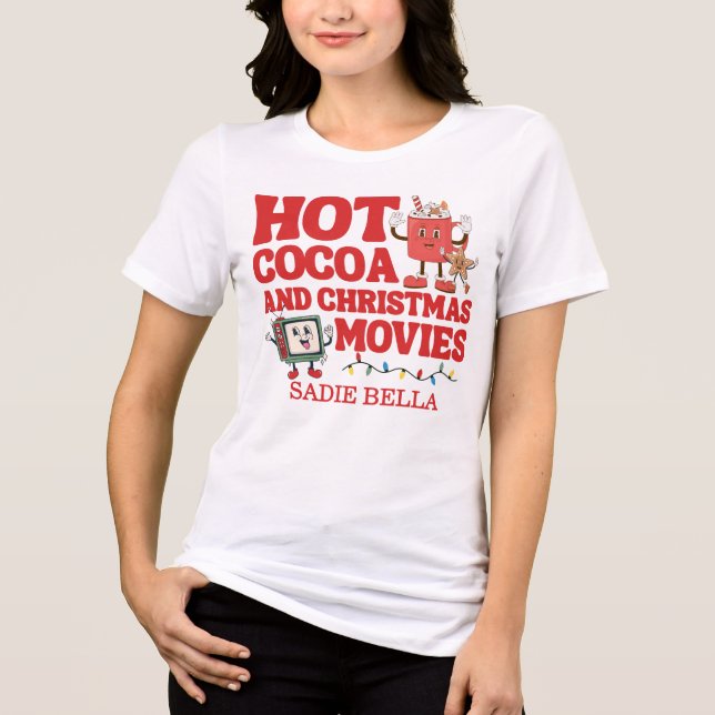 T-shirt En Tri-matière Cacao Chaud Rétro et Films de Noël (Recto)