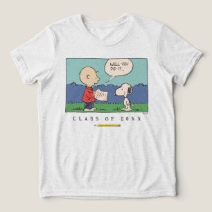 T-shirt En Tri-matière Cachou Charlie Brown Snoopy Eh bien vous l'avez fa