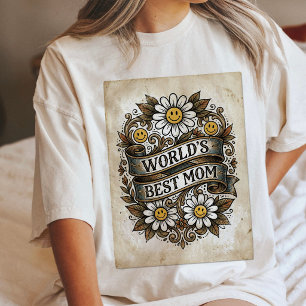 T-shirt En Tri-matière Cadeau d'art de tatouage de marguerite vintage pou