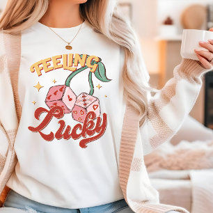 T-shirt En Tri-matière Cadeau de dés Rétro Chanceux pour elle