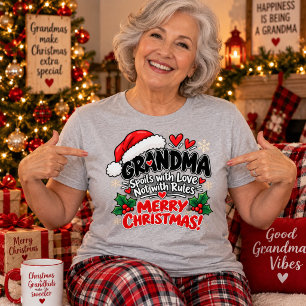 T-shirt En Tri-matière Cadeau drôle de Noël de grand-mère Gâte avec amour