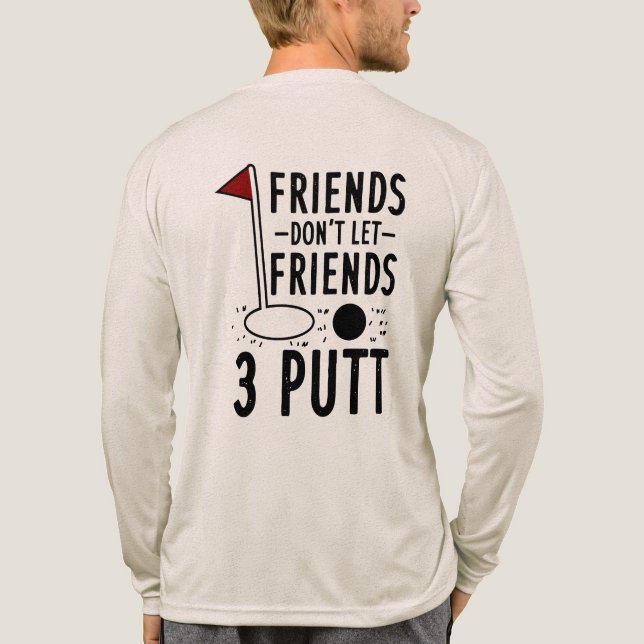 T-shirt En Tri-matière Cadeau drôle pour garçon d'honneur Golfeur 3 Putt (Verso)