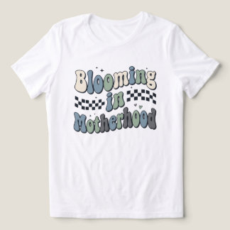 T-shirt En Tri-matière Cadeau Maman à Carreaux Groovy Maternité en Fleur