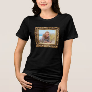 T-shirt En Tri-matière Cadre photo en or vintage faux