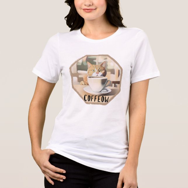 T-shirt En Tri-matière Café Occupé Cute Chat (Recto)