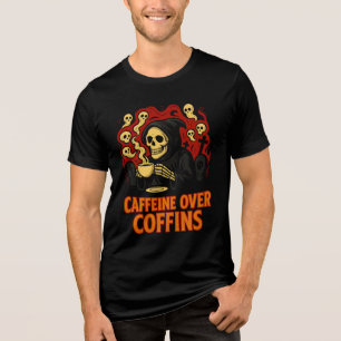 T-shirt En Tri-matière Caféine Plutôt que des Cercueils Café Sombre Fauch