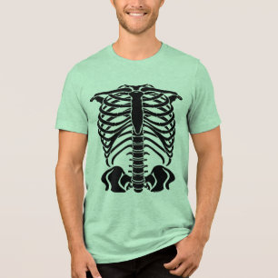 T-shirt En Tri-matière Cage thoracique de squelette noir