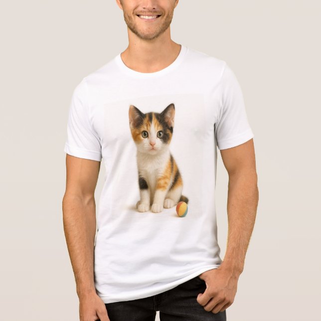 T-shirt En Tri-matière Calico Curiosity - Kitten avec balle de pop couleu (Recto)