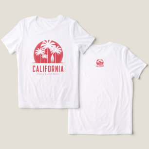 T-shirt En Tri-matière California Santa Monica Beach Arbre à Palmes Rétro