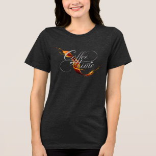 T-shirt En Tri-matière Calligraphie Coffee Time avec Splash Stream Tri-Bl