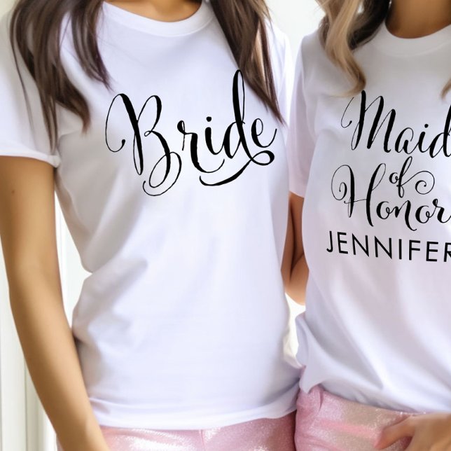 T-shirt En Tri-matière Calligraphie de mariée Future Mme Blanche Femmes (Créateur téléchargé)