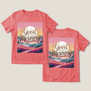 T-shirt En Tri-matière Calligraphie du bon matin Sunrise Red Women's