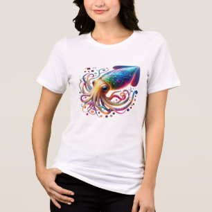 T-shirt En Tri-matière Calmar Néon Vibrant – Créature Colorée des Profond