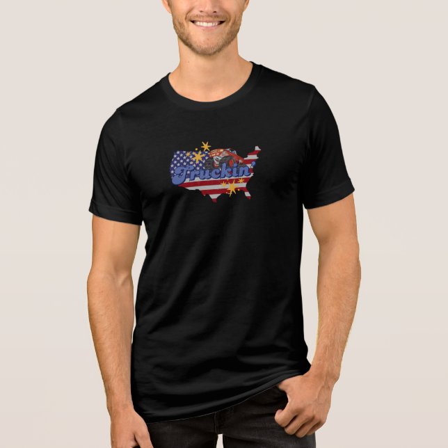 T-shirt En Tri-matière Camion patriotique masculin (Recto)