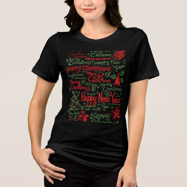 T-shirt En Tri-matière Camiseta blusa feminina de Natal  (Recto)