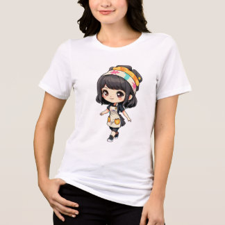 T-shirt En Tri-matière Camiseta chibi Estampado divertido Moda casual Art