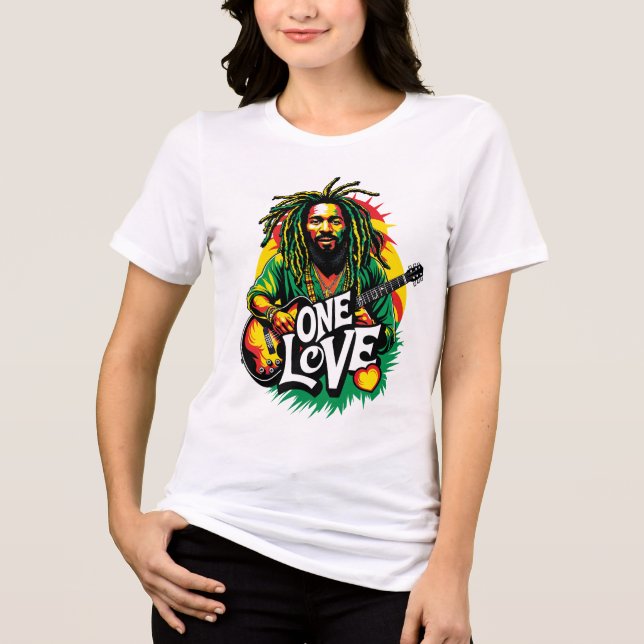 T-shirt En Tri-matière Camiseta holgada One Love el Rey del Reggae (Recto)