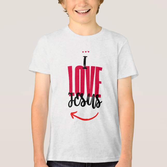 T-shirt En Tri-matière Camiseta Infantil Básica I Love Jesus (Recto)