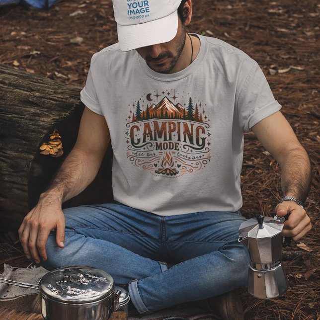 T-shirt En Tri-matière Camping Modéré Rétro Typographie (Créateur téléchargé)