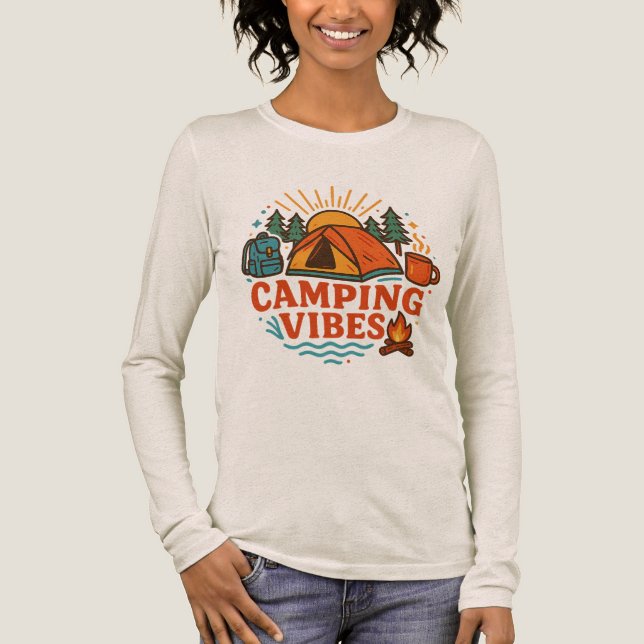 T-shirt En Tri-matière Camping Vibes Adventure Long Sleeve Shirt (Recto)