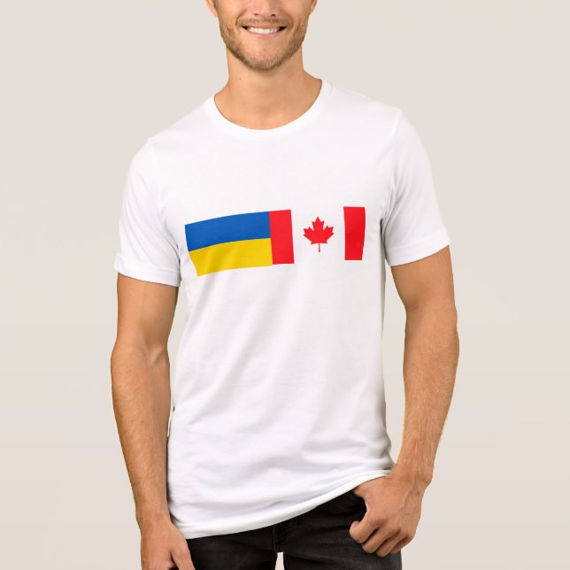 T-shirt En Tri-matière Canadian I stand with Ukraine. CAN & UKR flags. (Recto)