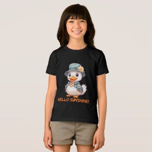 T-shirt En Tri-matière Canard Charmant avec Chapeau Fleur