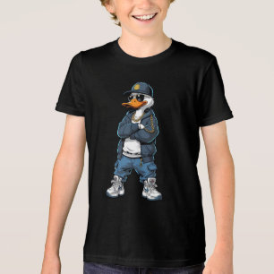 T-shirt En Tri-matière Canard de dessin animé swag avec chaînes en or et