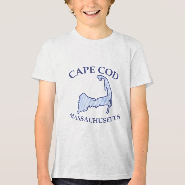 T-shirt En Tri-matière Capoche bleu Preppy rayé Cape Cod Silhouette Boy (Recto)