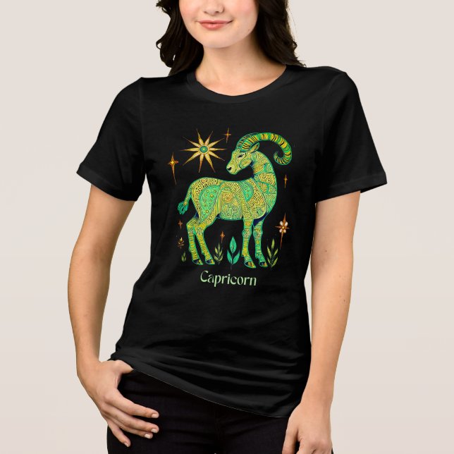 T-shirt En Tri-matière Capricorn Zodiac Connexion Motif complexe (Recto)