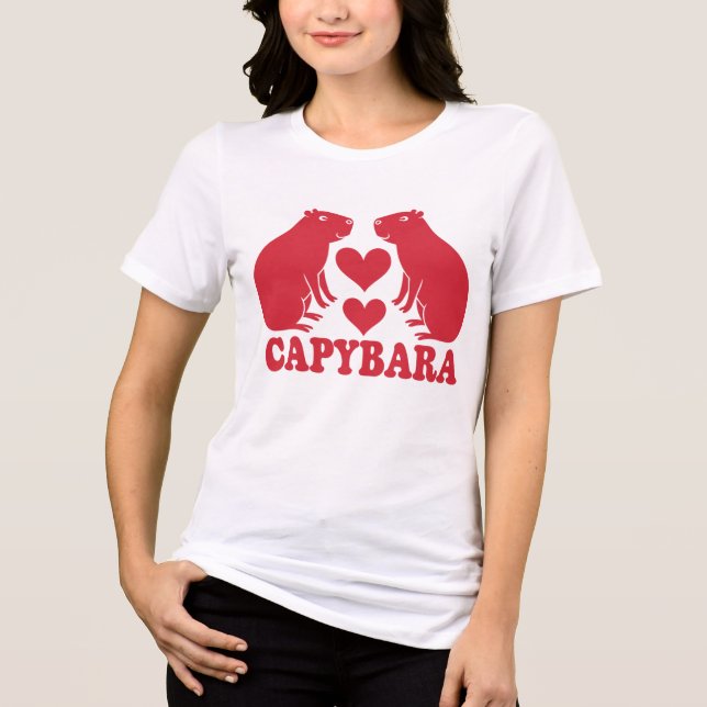 T-shirt En Tri-matière capybara amoureuse (Recto)