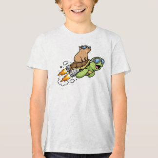 T-shirt En Tri-matière Capybara mignon sur Tortue l'Animal Drôle