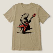 Capybara qui déchire sur une guitare électrique