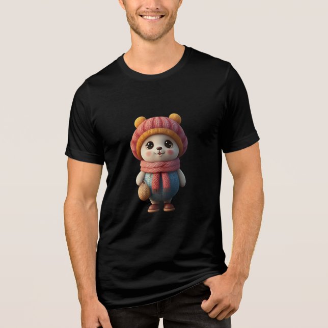 T-shirt En Tri-matière Caractère Panda mignonne en tenue d'hiver - Carto  (Recto)