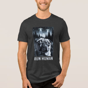 T-shirt En Tri-matière Carlin amusant Selfie OVNI Alien Rencontrer Chien 