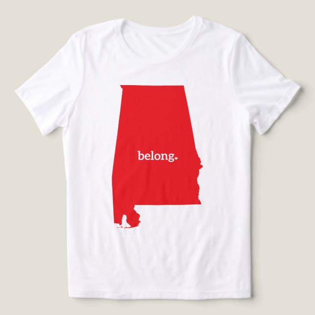 T-shirt En Tri-matière Carte de l'état de l'Alabama Belong (Design Recto)