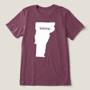 T-shirt En Tri-matière Carte de l'état du Coeur du Vermont Belong