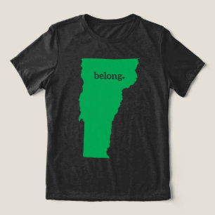 T-shirt En Tri-matière Carte de l'état du Coeur du Vermont Belong