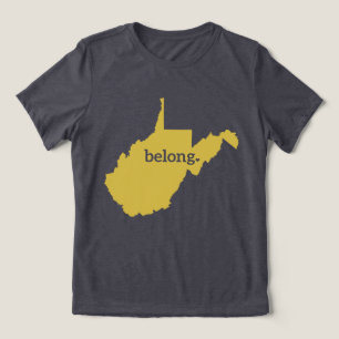 T-shirt En Tri-matière Carte de Virginie-Occidentale Belong State Pride