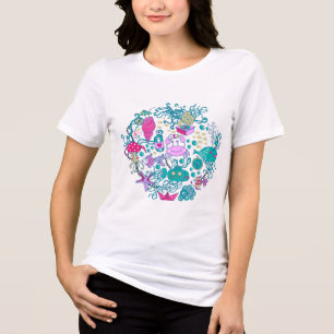 T-shirt En Tri-matière Cartoon couleur mignon scénique de fête de la vie