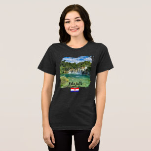 T-shirt En Tri-matière Cascades de Krka en Croatie panorama éloigné voyag