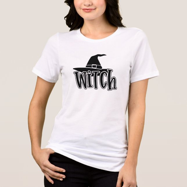 T-shirt En Tri-matière Casquette de sorcière Halloween (Recto)