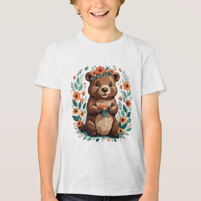 T-shirt En Tri-matière Castor floral mignon (Recto)