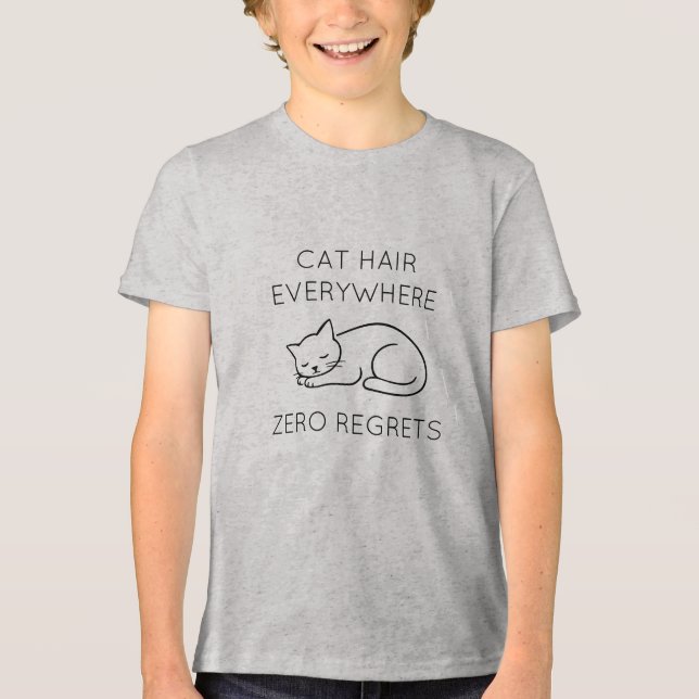 T-shirt En Tri-matière Cat hair everywhere zero regrets (Recto)