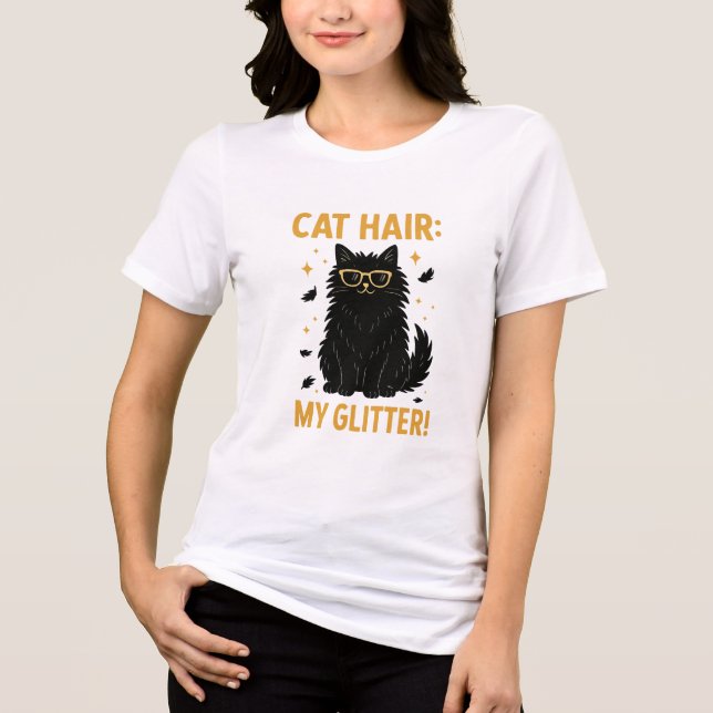 T-shirt En Tri-matière Cat Hair My Glitter Funny Cat (Recto)