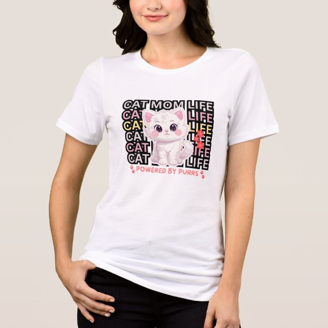 T-shirt En Tri-matière Cat Mom Life funny (Recto)
