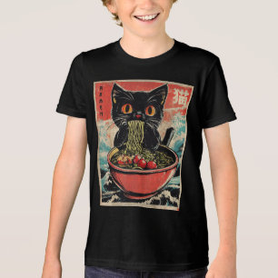 T-shirt En Tri-matière Cat Ramen Japonais drôle Graphisme Kawaii Anime Ca