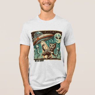 T-shirt En Tri-matière Cat UFO Selfie : Invasion Vintage (T-shirt Homme)