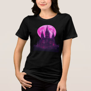 T-shirt En Tri-matière Cathédrale gothique de la Lune rose