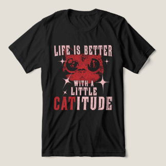 T-shirt En Tri-matière "Catitude" Sassy Cat Citation design pour les amou